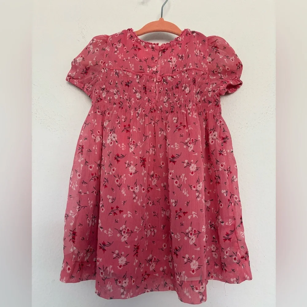 BABY GAP FLORAL PINK GIRLS DRESS SZ 6-12 MONTH